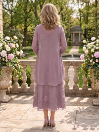 2 Pieces Jewel A Line Lace Mother of the Bride Dresses with Jacket