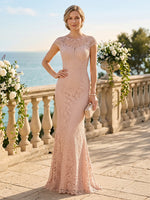 Jewel Mermaid Floor Length Lace Mother of the Bride/Groom Dresses