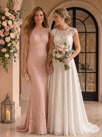 Jewel Mermaid Floor Length Lace Mother of the Bride/Groom Dresses