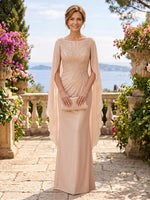 Jewel Mermaid Floor Length Long Sleeves Mother of the Bride/Groom Dresses