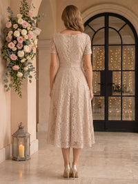 Jewel Lace A Line Mother of the Bride/Groom Dresses Tea Length