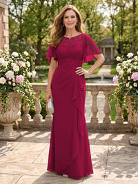 Jewel Mermaid Floor Length Lace Appliques Mother of the Bride/Groom Dresses