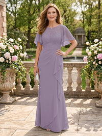 Jewel Mermaid Floor Length Lace Appliques Mother of the Bride/Groom Dresses