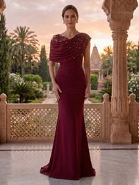Jewel Lace Appliques Mermaid Floor Length Mother of the Bride/Groom Dresses