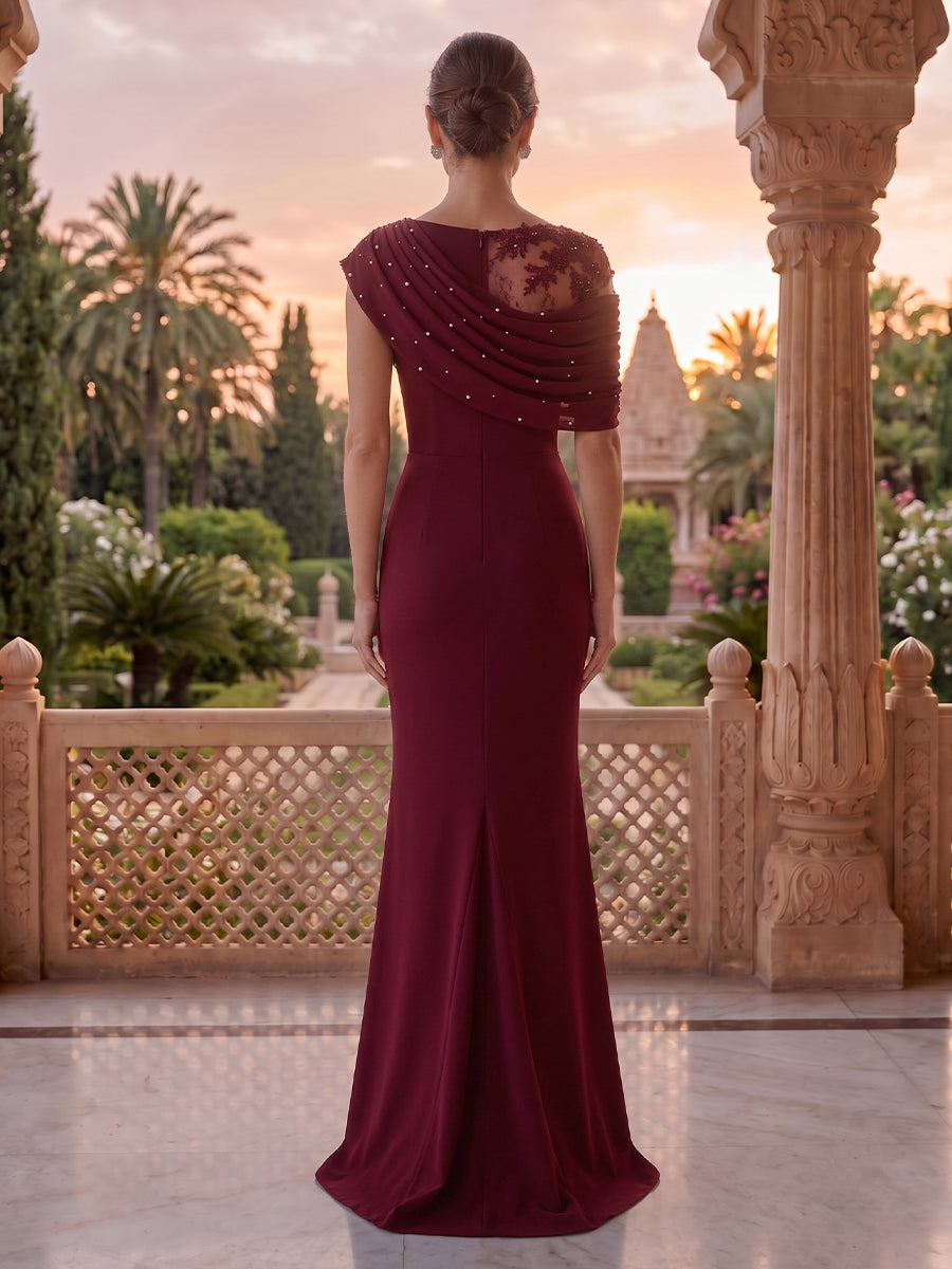 Jewel Lace Appliques Mermaid Floor Length Mother of the Bride/Groom Dresses