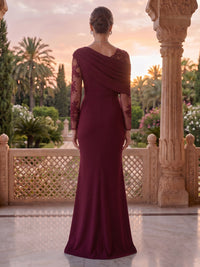 Jewel Mermaid Lace Appliques Floor Length Mother of the Bride/Groom Dresses