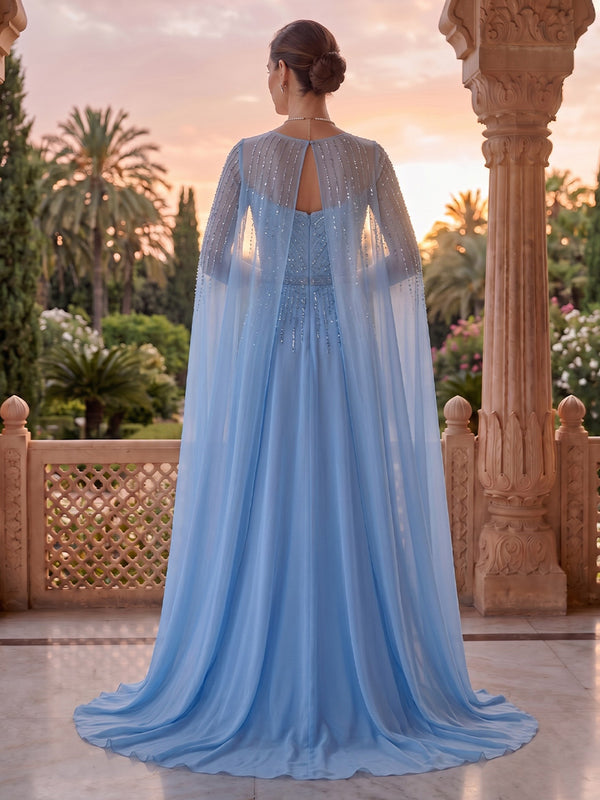 Jewel A Line Long Sleeves Floor Length Mother of the Bride/Groom Dresses