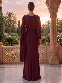 Jewel Mermaid Pleated Satin Floor Length Mother of the Bride/Groom Dresses