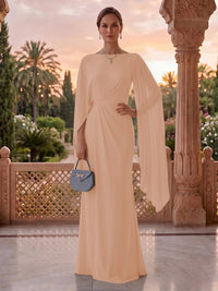 Jewel Mermaid Pleated Satin Floor Length Mother of the Bride/Groom Dresses