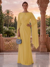 Jewel Mermaid Pleated Satin Floor Length Mother of the Bride/Groom Dresses