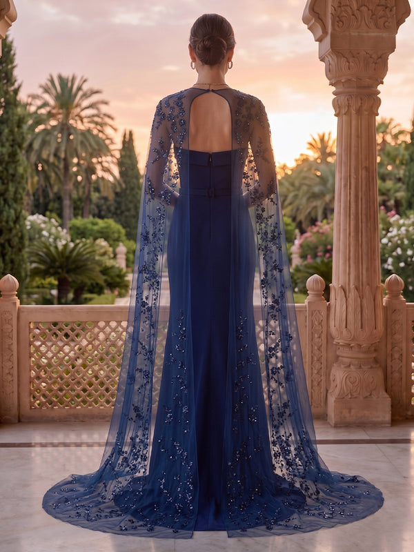 Strapless Mermaid Satin Mother of the Bride/Groom Dresses with Cape