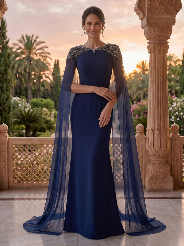 Jewel Chiffon Mermaid beaded Floor Length Mother of the Bride/Groom Dresses