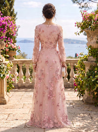 V Neck Tulle Long Sleeves Mother of the Bride/Groom Dresses