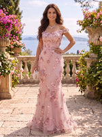 Off the Shoulder Tulle Mermaid Long Mother of the Bride/Groom Dresses