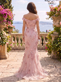Off the Shoulder Tulle Mermaid Long Mother of the Bride/Groom Dresses