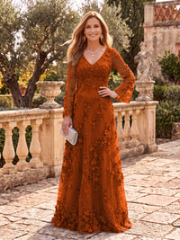 Stand Collar Tulle Long Sleeves Long Mother of the Bride/Groom Dresses