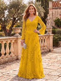 Stand Collar Tulle Long Sleeves Long Mother of the Bride/Groom Dresses