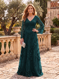 Stand Collar Tulle Long Sleeves Long Mother of the Bride/Groom Dresses