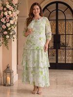 Jacquard Chiffon Plus Size Jewel Mother of the Bride/Groom Dresses