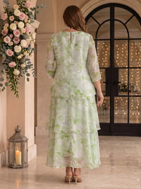 Jacquard Chiffon Plus Size Jewel Mother of the Bride/Groom Dresses