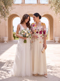 Embroidered Floor Length Plus Size A Line Mother of the Bride/Groom Dresses