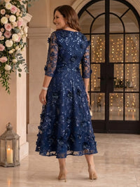 Tulle Mini split V neck Plus Size Tea Length Mother of the Bride/Groom Dresses