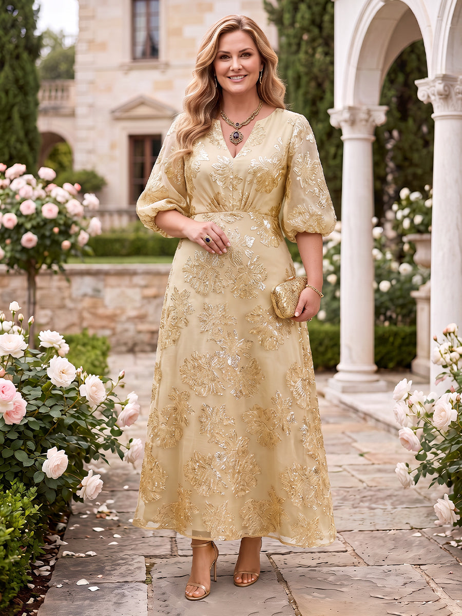 Sequin Plus Size Tulle Ankle Length Mother of the Bride Dresses