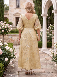 Sequin Plus Size Tulle Ankle Length Mother of the Bride Dresses