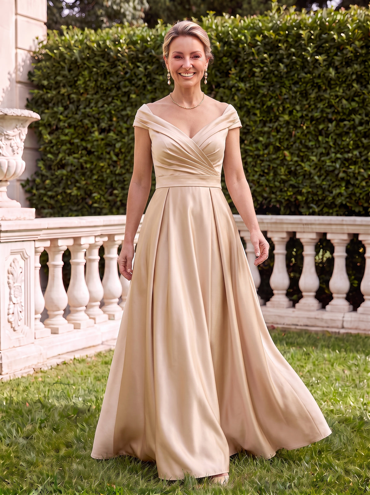 Sweetheart Satin A Line Sleeveless Mother of the Bride Dresses