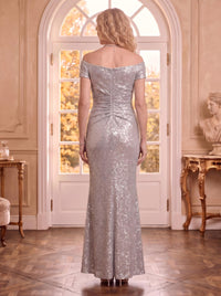 Sequins Off the Shoulder Sleeveless Mermaid Mother of the Bride Dresses