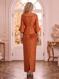 Satin V Neck Half Sleeves Mermaid Mother of the Bride Dresses