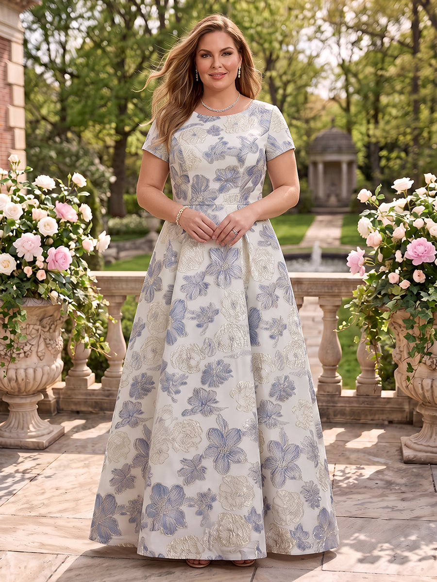 Jacquard A Line Scoop Neck Mother of the Bride Dresses