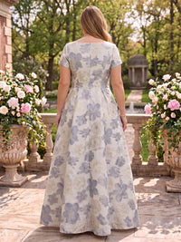 Jacquard A Line Scoop Neck Mother of the Bride Dresses