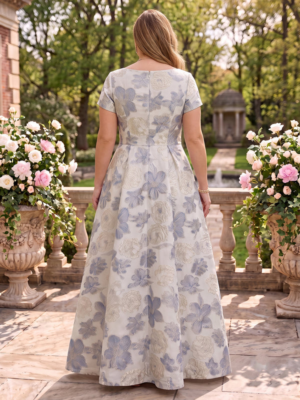 Jacquard A Line Scoop Neck Mother of the Bride Dresses