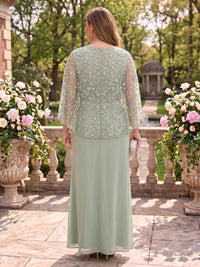 Chiffon Floor Length Scoop Neck Mother of the Bride Dresses