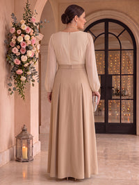 Chiffon A Line Scoop Neck Mother of the Bride Dresses with Beads