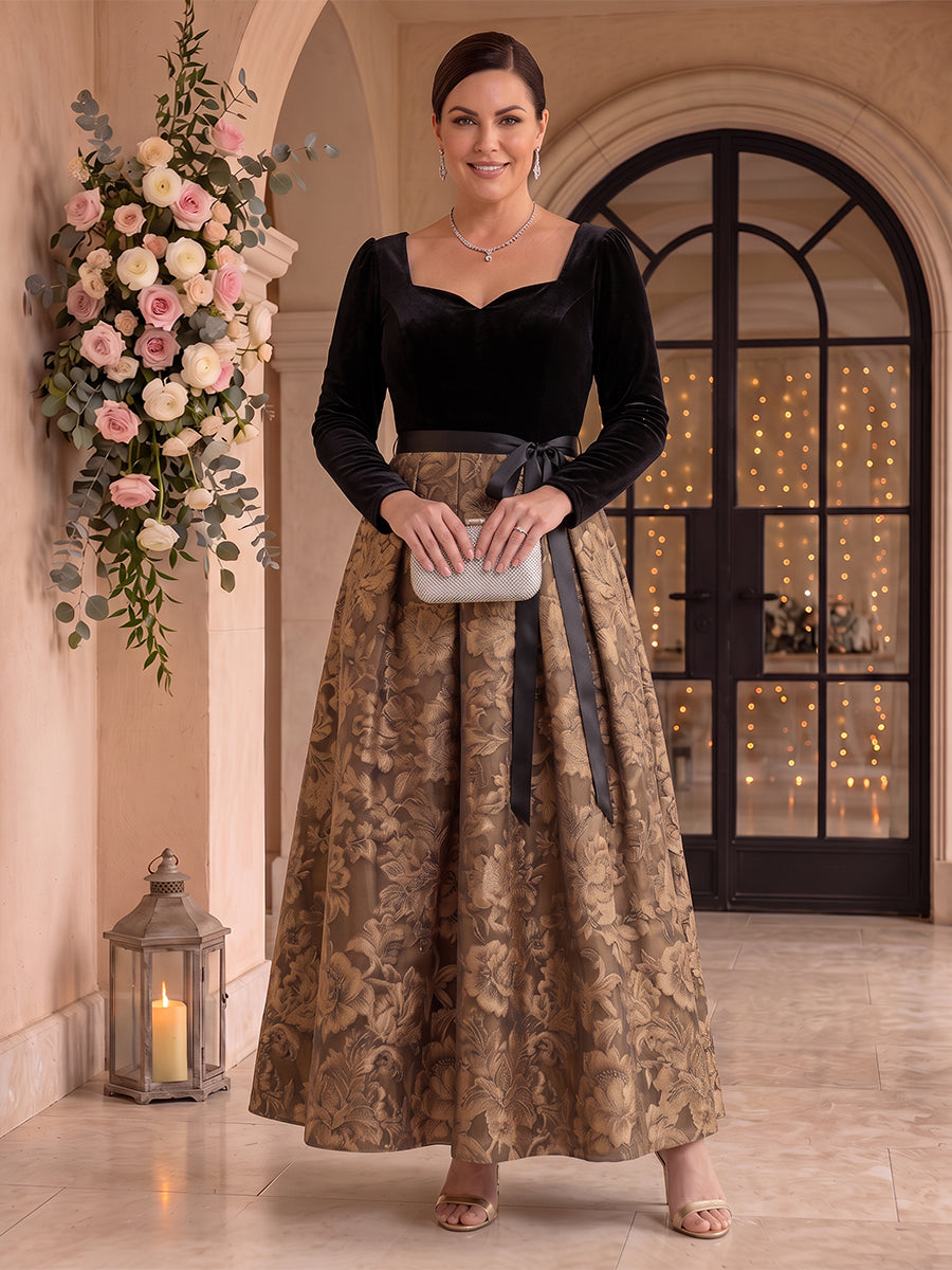 Jacquard A Line Sweetheart Ankle Length Mother of the Bride Dresses