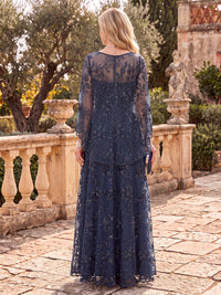 Lace Appliques Mother of the Bride/Groom Dresses A Line Scoop Neck Cape Sleeves Floor Length