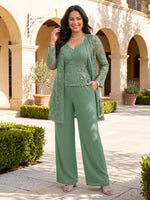 Chiffon Plus Size Mother of the Bride/Groom Dresses Column V Neck Long Sleeves