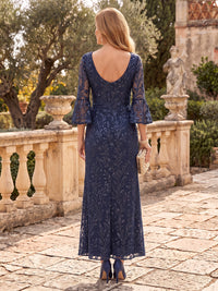 Sequin Long Sleeves Mother of the Bride/Groom Dresses V Neck Mermaid/Sheath Floor Length