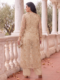 3 Pieces Plus Size Long Sleeves Mother of the Bride/Groom Pantsuit Scoop Neck Sequin Floor Length with Jacket