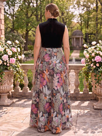 Jacquard Plus Size Sleeveless Velvet Mother of the Bride/Groom Dresses Floor Length A Line