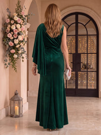 Ankle Length Velvet Mermaid/Sheath Mother of the Bride/Groom Dresses Scoop Neck High Low
