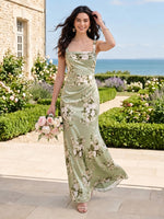 Mermaid Square Neck Sleeveless Long Bridesmaid Dresses