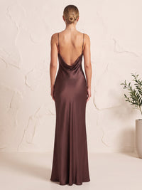 Satin Bridesmaid Dresses Sheath/Mermaid V Neck Sleeveless Floor Length