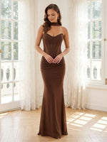 Tulle Mermaid Sweetheart Long Formal Dresses with Corset