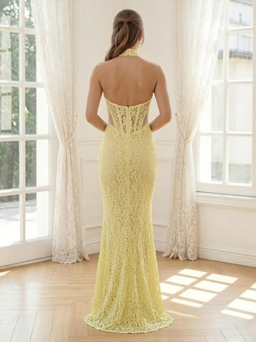 Lace Appliques Mermaid Strapless Corset Long Formal Dresses