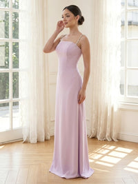 Satin Mermaid Spaghetti Straps Long Formal Dresses