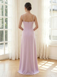 Satin Mermaid Spaghetti Straps Long Formal Dresses