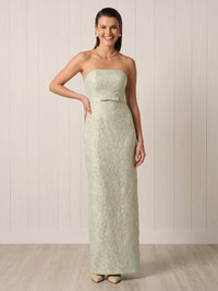 Jacquard Strapless Mermaid Sheath Long Formal Dresses